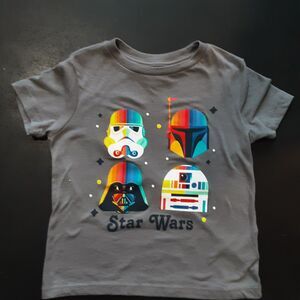 Star Wars Kids Old Navy XS Graphic Tee Rainbow Darth Vader R2D2 Stormtrooper